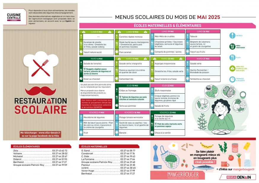 Menu Scoliare Mai 2025