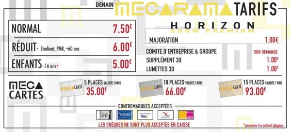 Tarifs Megarama Denain